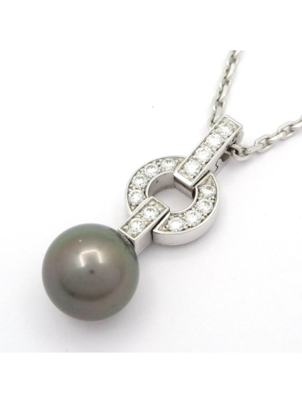 Cartier Necklace Imalia White Gold Diamond Dark Gray Pave